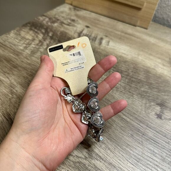 Rion Heart Rhinestone Jeweled Women’s Bracelet New NWT Fashion Jewelry - Picture 4 of 5